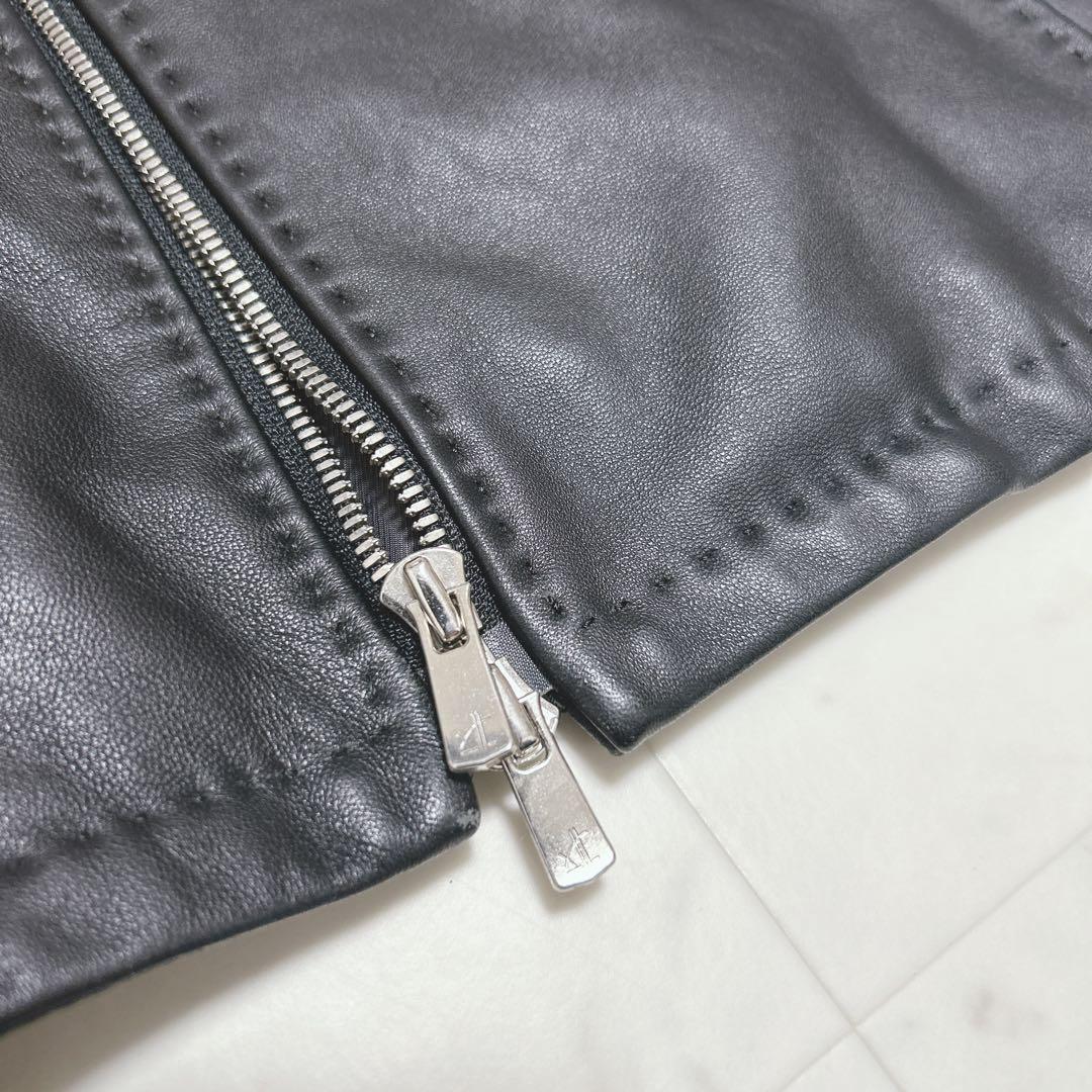未使用級✨ MEN'S BIGI ラムレザー シングルライダース サイズS 黒