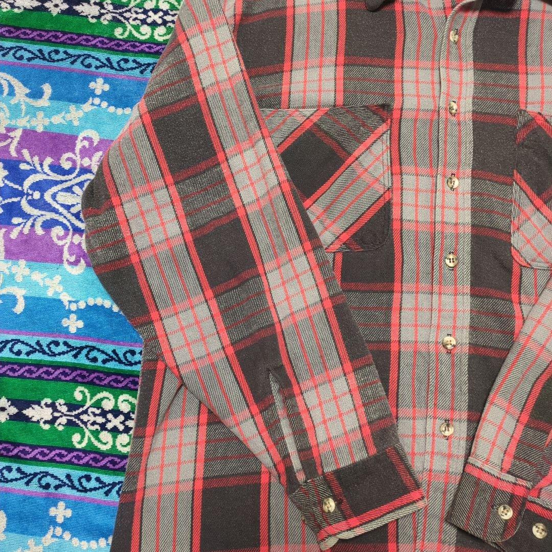 80s ST JOHNS BAY チェック柄ネルシャツ USA製 XL