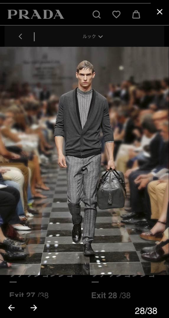 【PRADA】 2010SS カーディガン　ウール　グレー