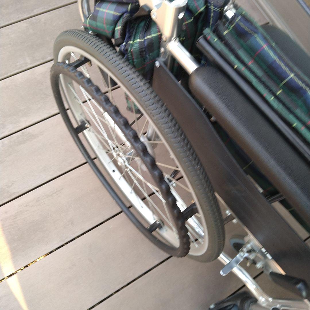 マキテック 自走用車椅子 チェック柄