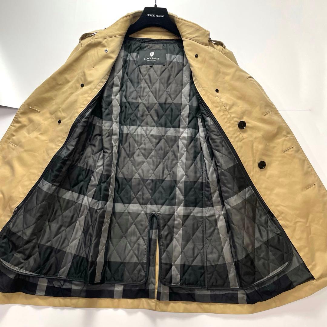 希少Lサイズ✨良品✨ブラックレーベル トレンチコート ライナーベルト付 チェック