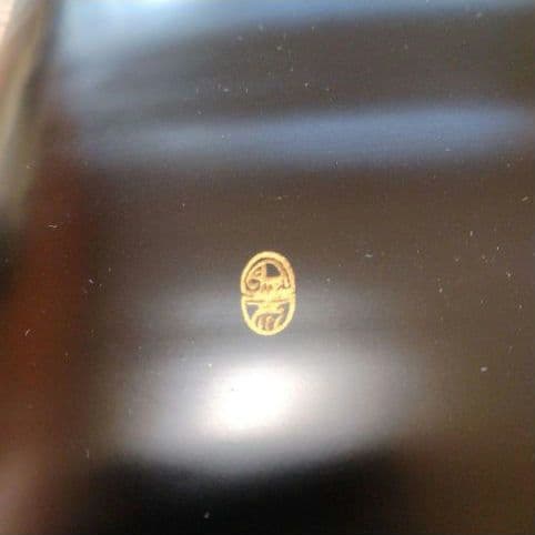 瑞雲金箔竹皿☆平安象彦　箱付き、加賀金箔きらら胴張銘々皿５枚・菓子切５本　箱付き