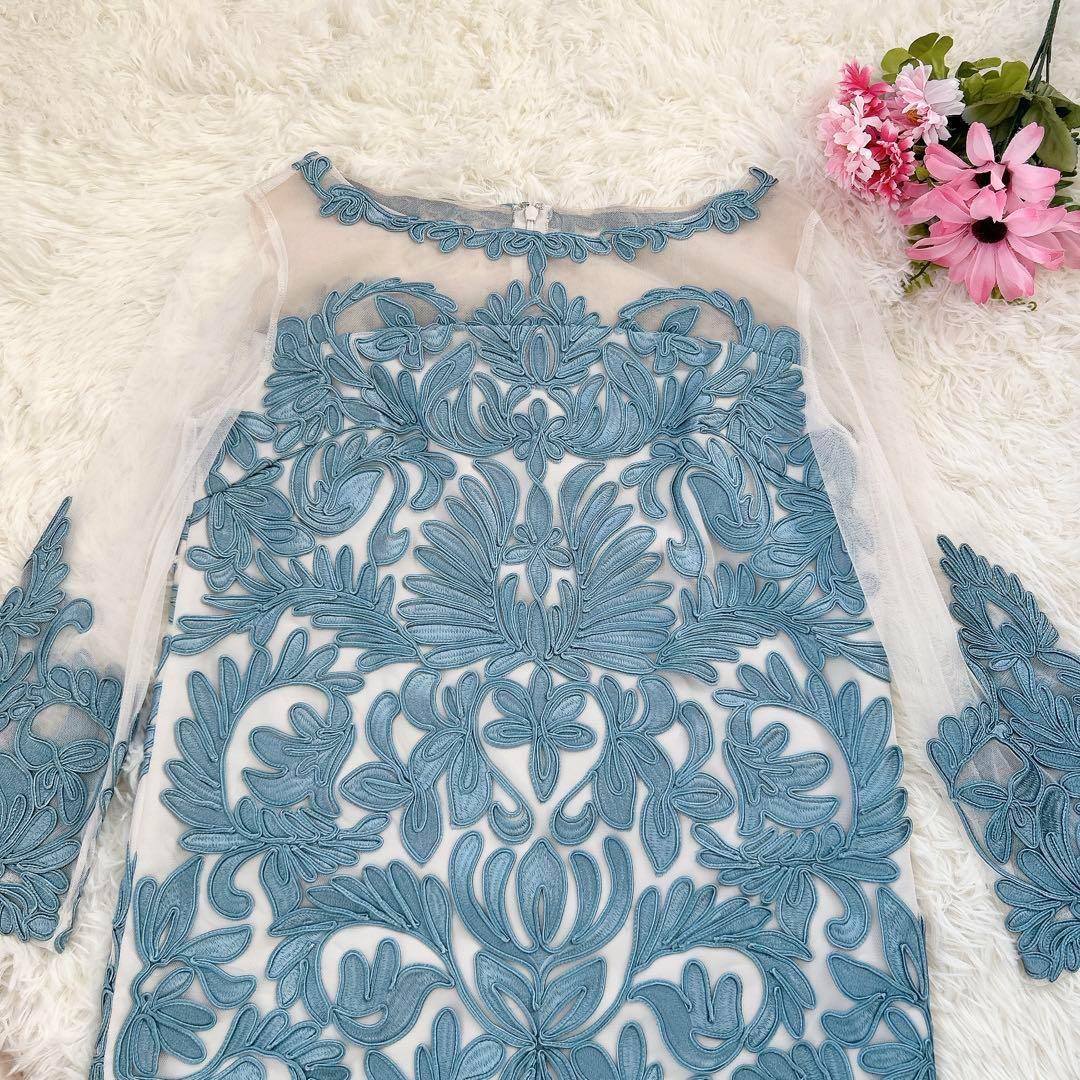 GRACE CONTINENTAL　サテンコード刺繍ワンピース　フォーマル　36