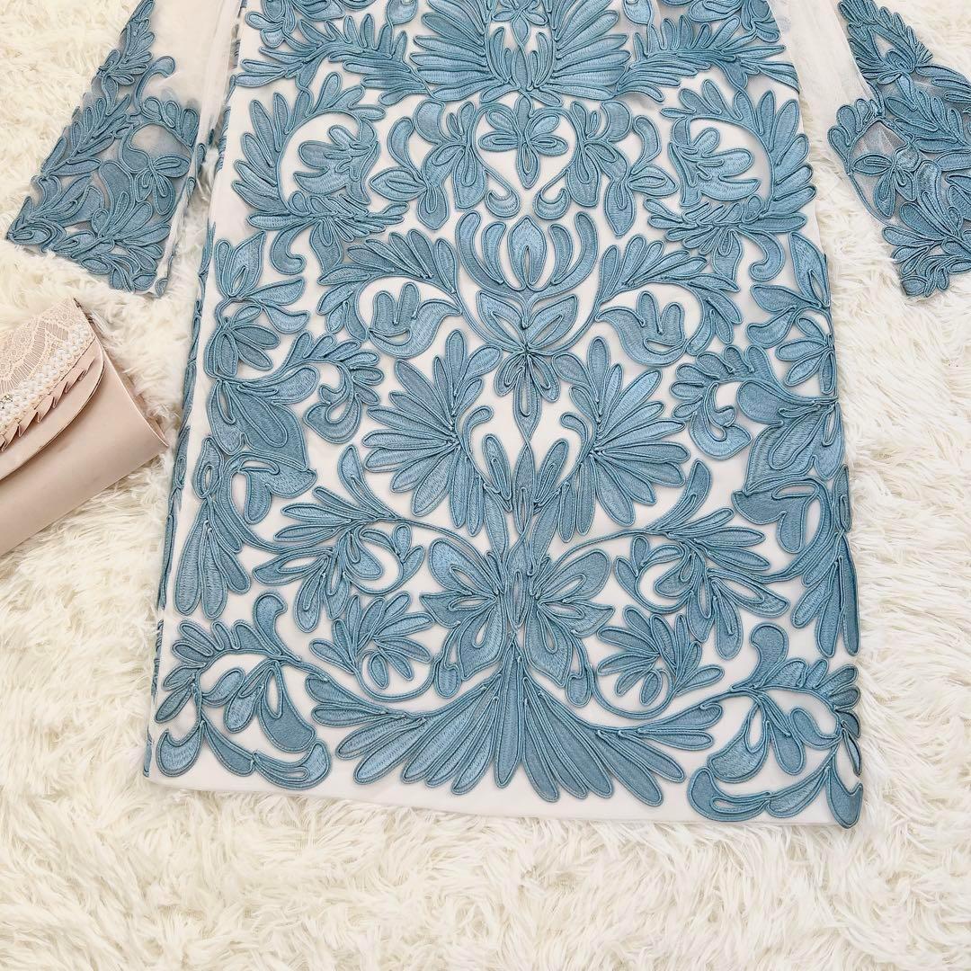 GRACE CONTINENTAL　サテンコード刺繍ワンピース　フォーマル　36