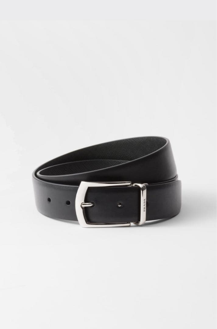 新品未使用 PRADA プラダ サフィアーノレザーベルト 90 NEROブラック