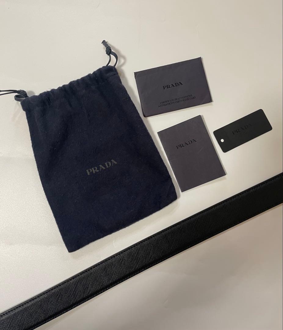 新品未使用 PRADA プラダ サフィアーノレザーベルト 90 NEROブラック