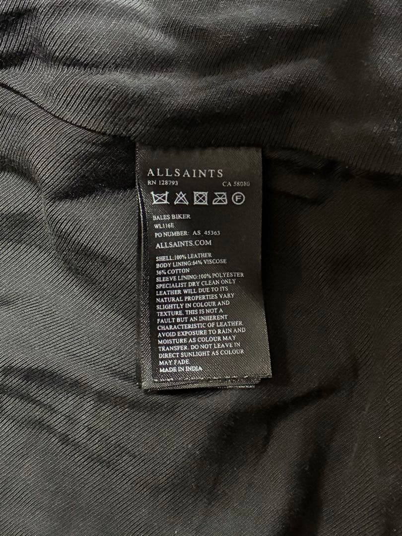 【ALLSAINTS】UK10 ライダースジャケット BALES BIKER
