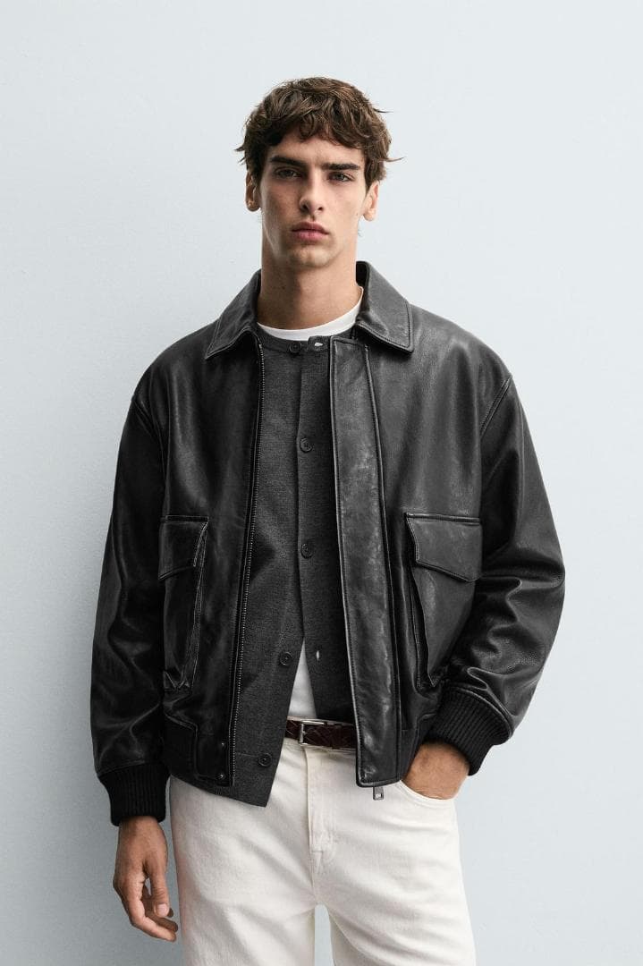 ZARA ザラ レザーポケットジャケット S