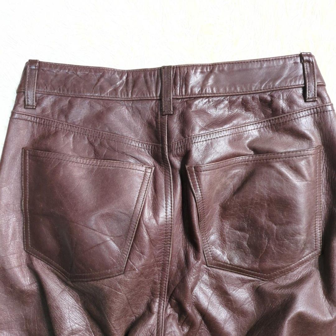GAP ギャップ OLD GAPレザーパンツ 本革 ブラウン Y2K W30