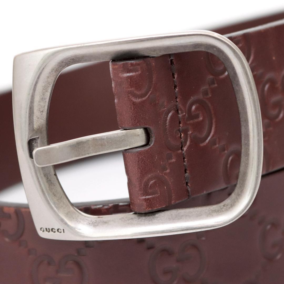 GUCCI グッチシマ 厚革ベルト 幅4cm 84cm±5 伊製 1058