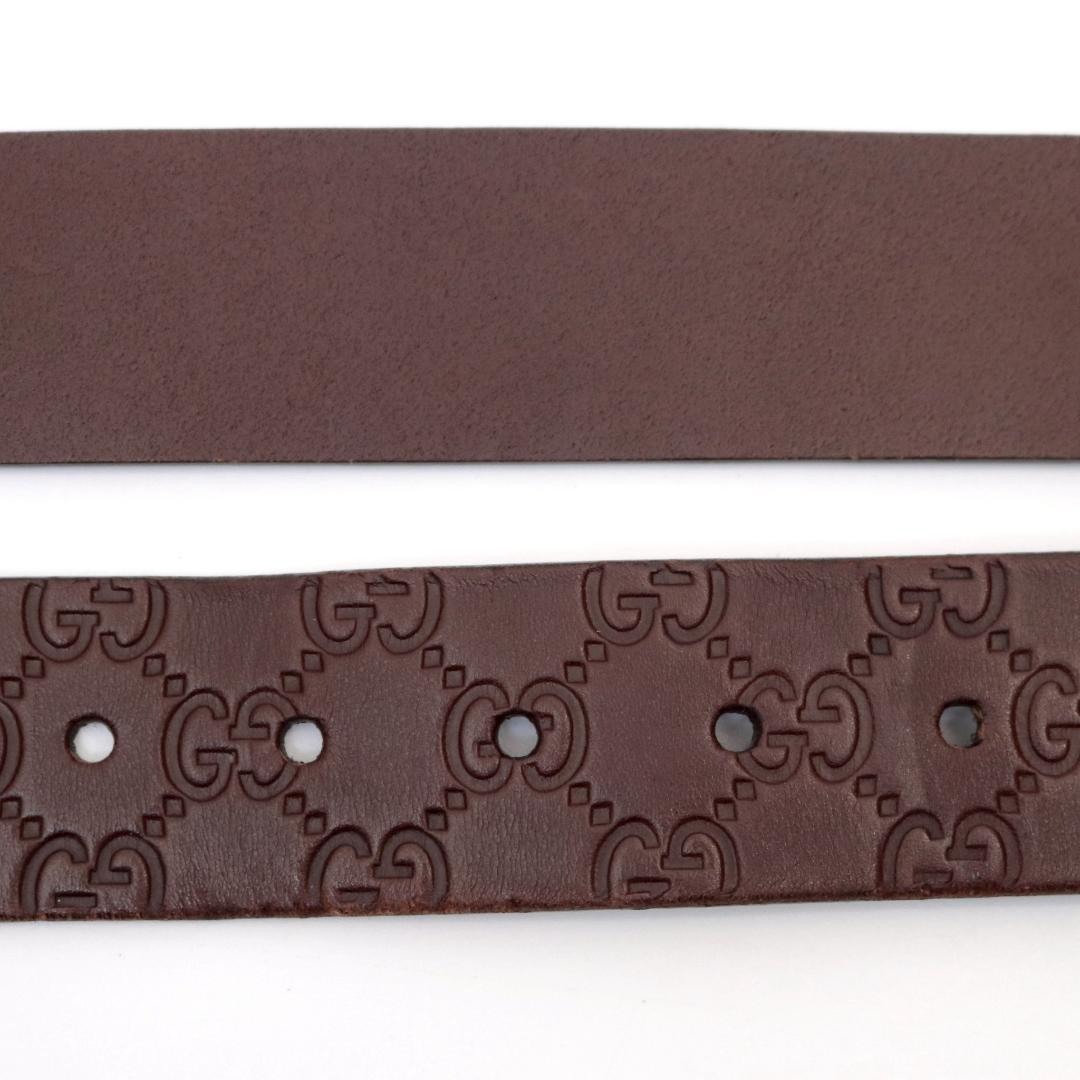 GUCCI グッチシマ 厚革ベルト 幅4cm 84cm±5 伊製 1058
