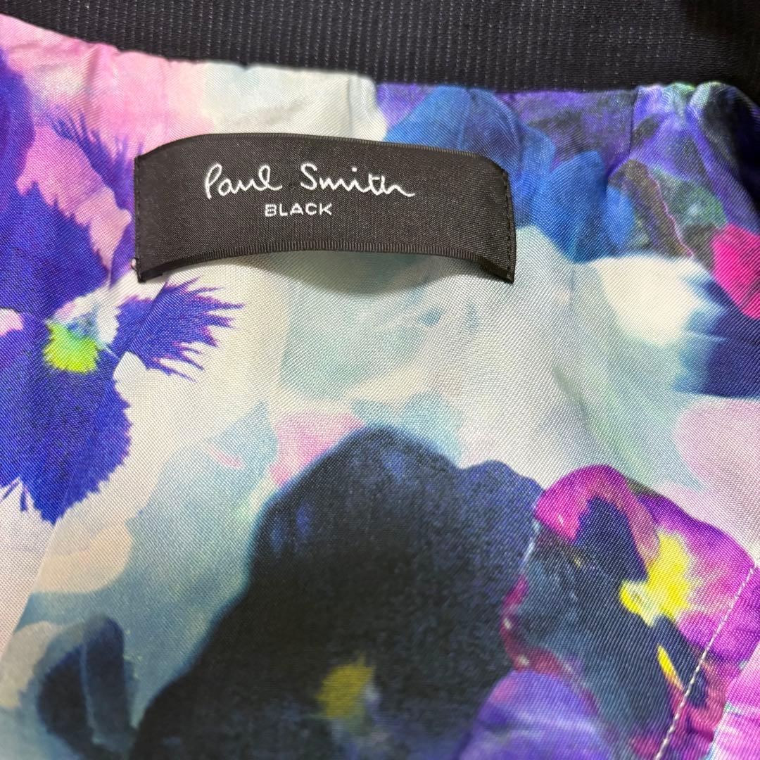Paul Smith BLACK 黒ストライプ セットアップスーツ 46L 花柄