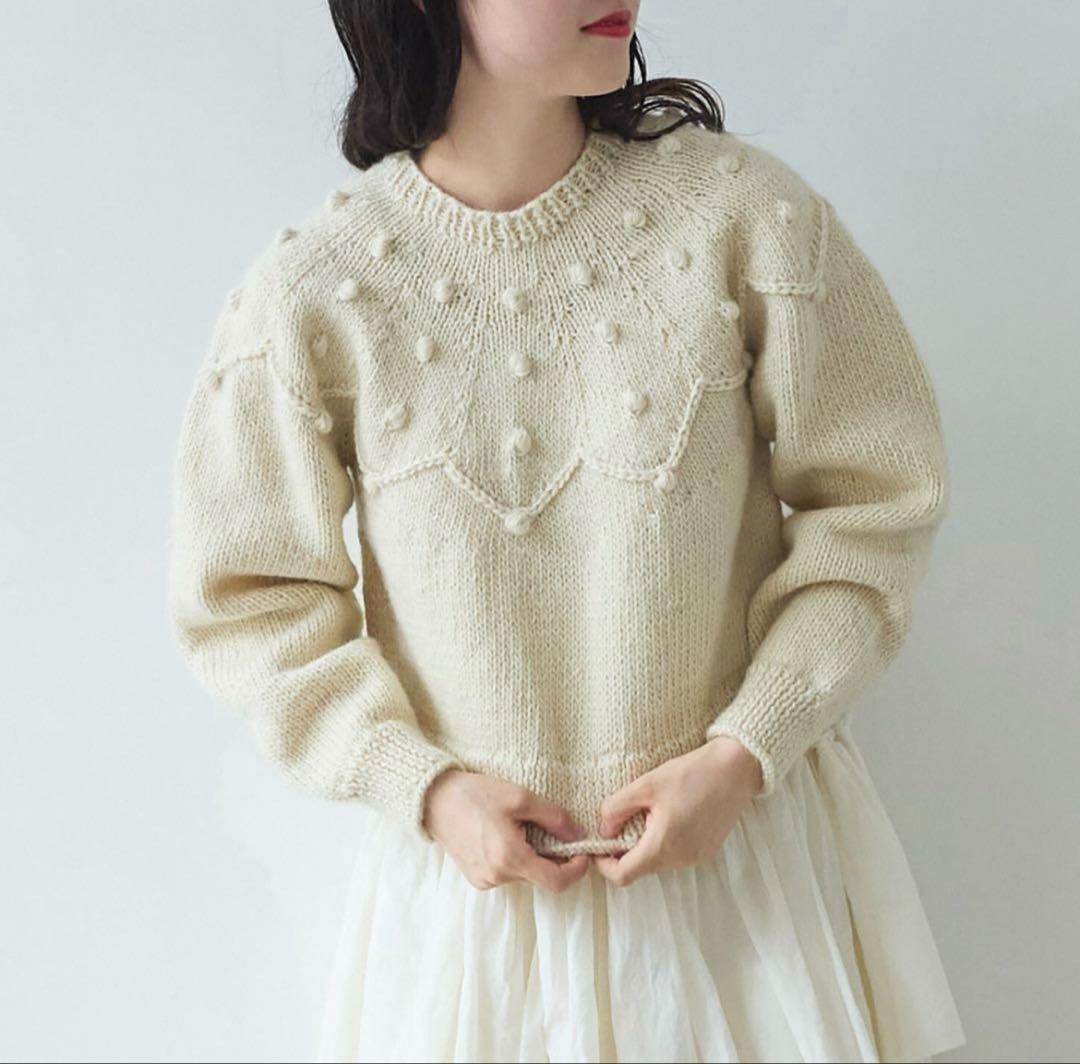 ビュルデサボン 24AW ネパールハンドニット ジグザグ求心 プルオーバー