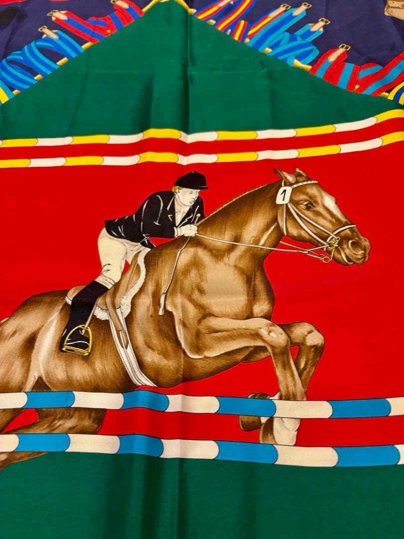 グッチ☆大判スカーフ　GG柄ストール馬具柄　ロゴ　ヴィンテージ　オールドグッチ
