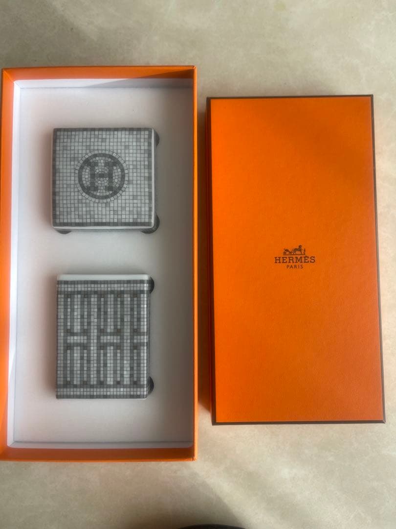 HERMES エルメス　シュガーポット 〈モザイク 24〉 プラチナ PM