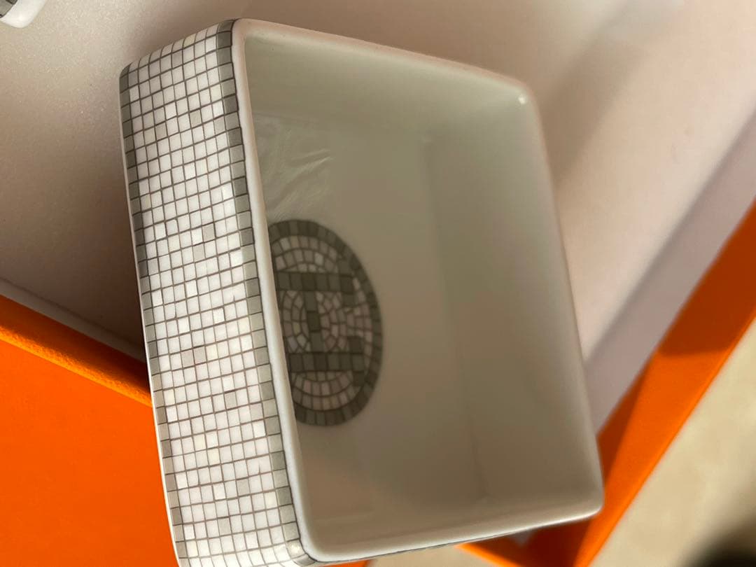 HERMES エルメス　シュガーポット 〈モザイク 24〉 プラチナ PM
