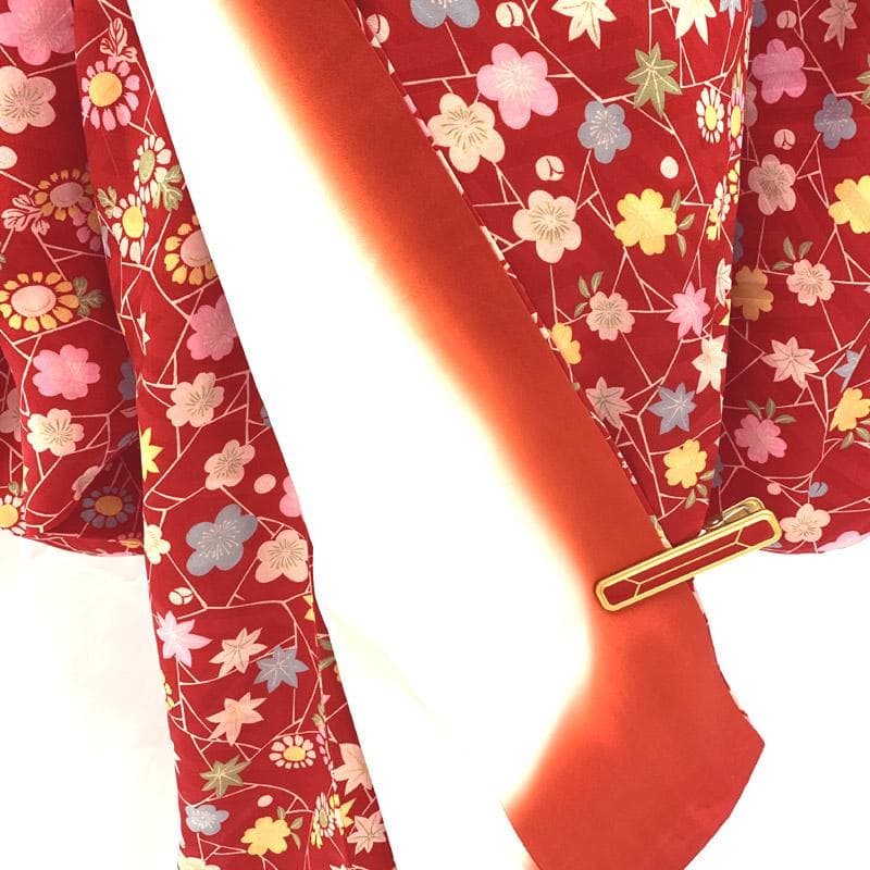 504aj25■ハーフ成人式 ジュニアアンティーク振袖 女児 振袖&袋帯■