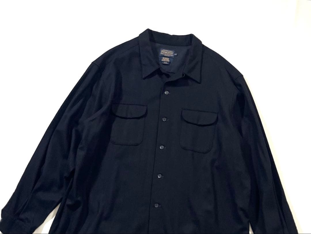 【美品】PENDLETON/ペンドルトン　ボード シャツ　無地ブラック　黒　開襟