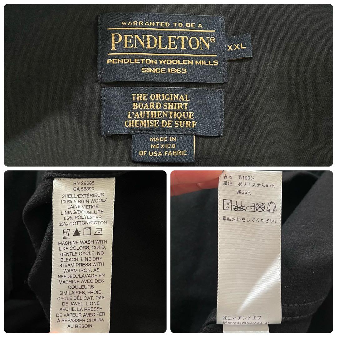 【美品】PENDLETON/ペンドルトン　ボード シャツ　無地ブラック　黒　開襟