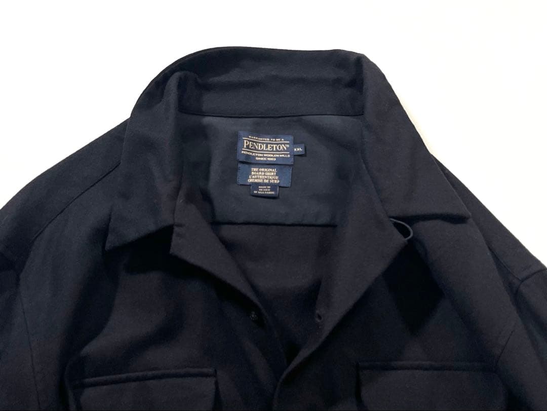 【美品】PENDLETON/ペンドルトン　ボード シャツ　無地ブラック　黒　開襟