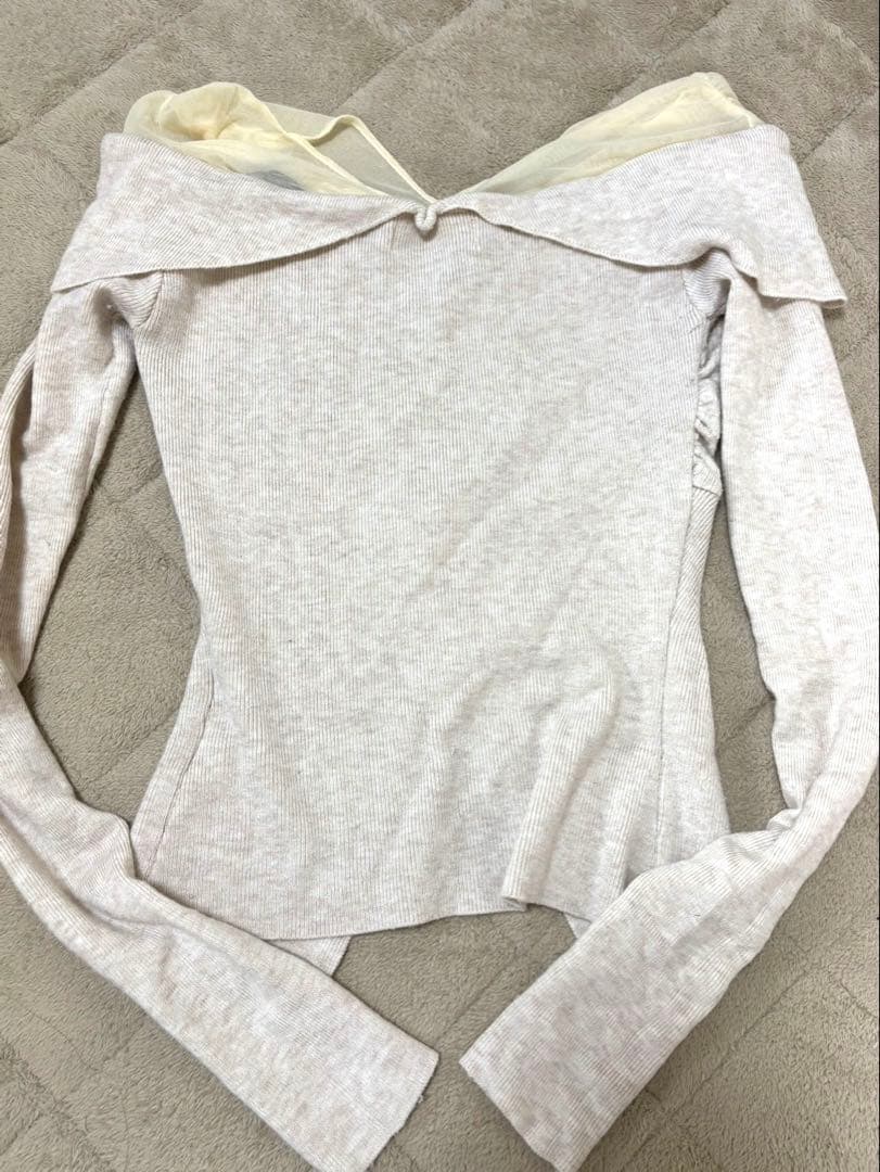 andmary Lazy tulle knit tops ニット