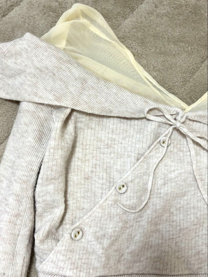 andmary Lazy tulle knit tops ニット