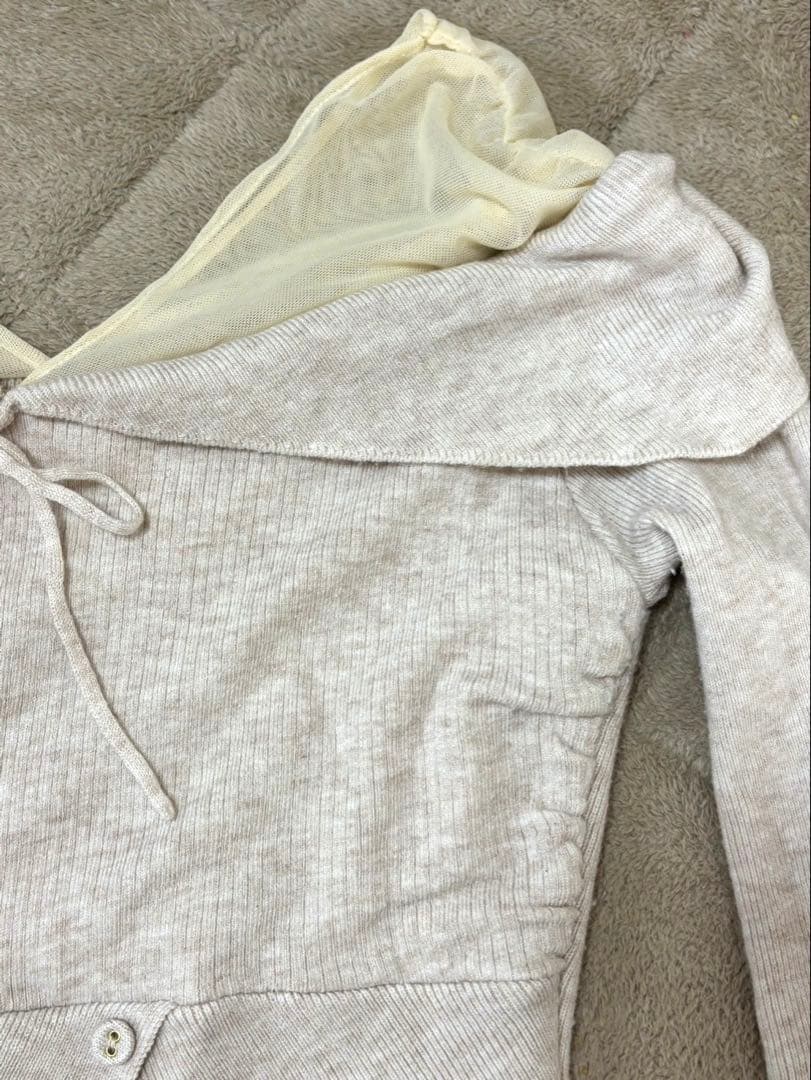 andmary Lazy tulle knit tops ニット