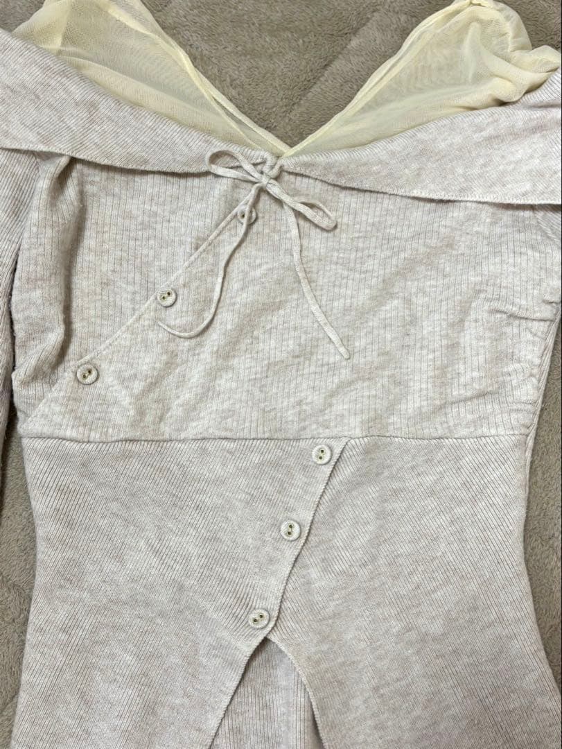andmary Lazy tulle knit tops ニット