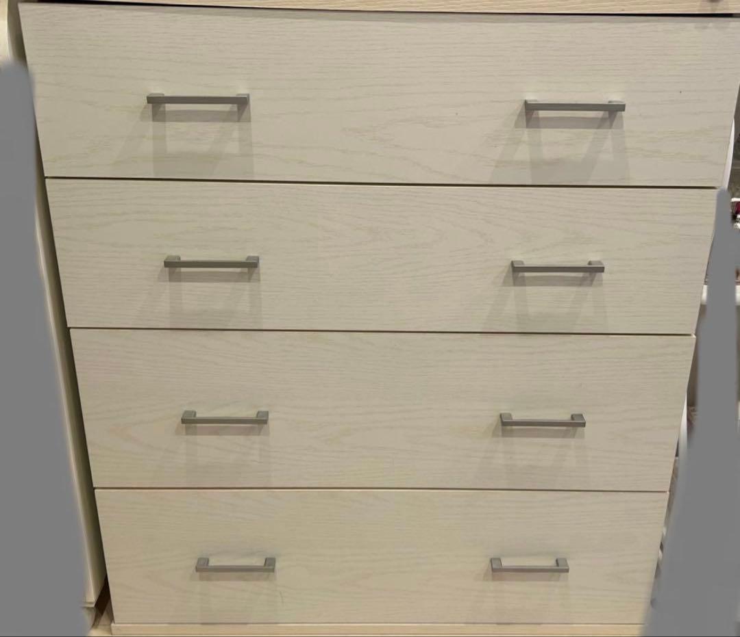 4段チェスト ニトリ 幅80×奥行40×高さ90cm (ホワイトウォッシュ)