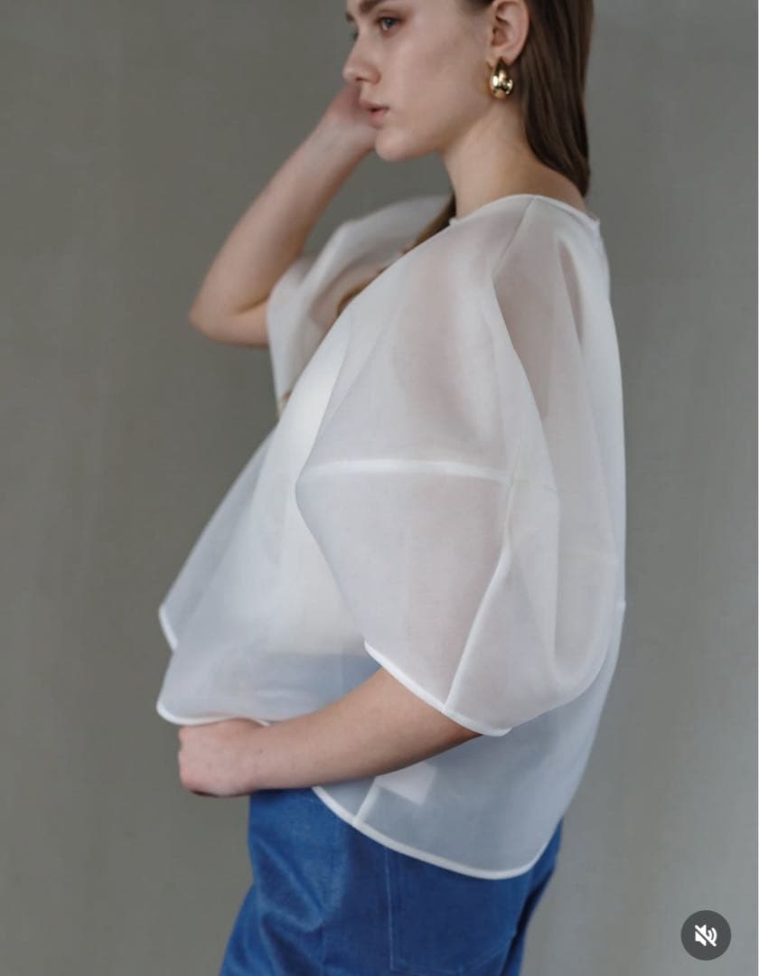 LIten Sheer Sculpture Tops シアー ブラウス