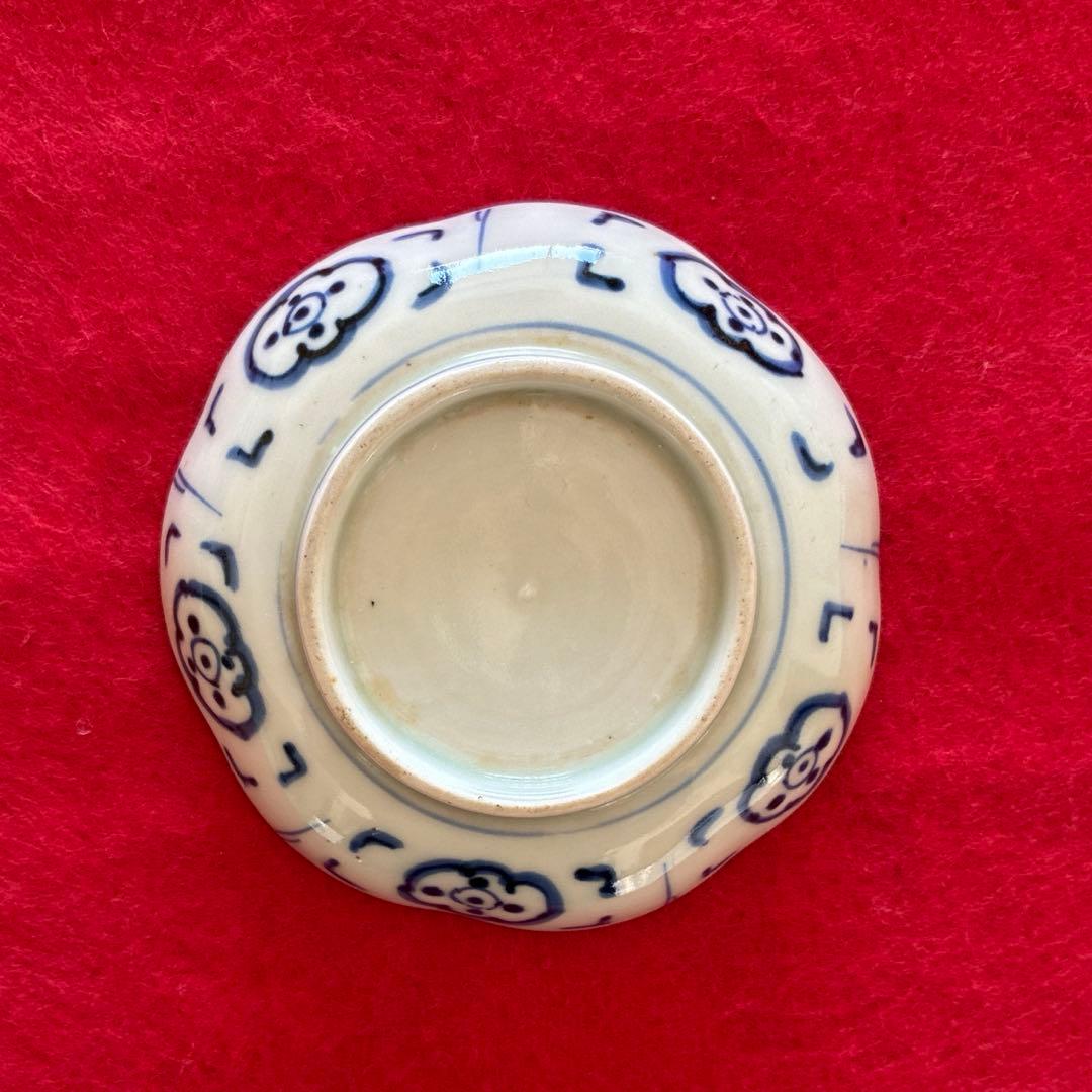古伊万里　染付　花文　小皿　5枚組