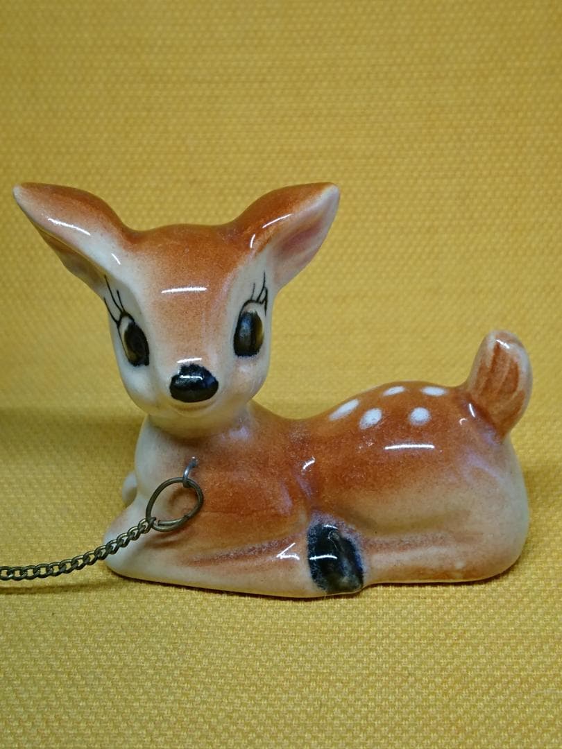 【美品】ビンテージ　鹿　子鹿　陶器　置物　インテリア　工芸品　美術品　A2581