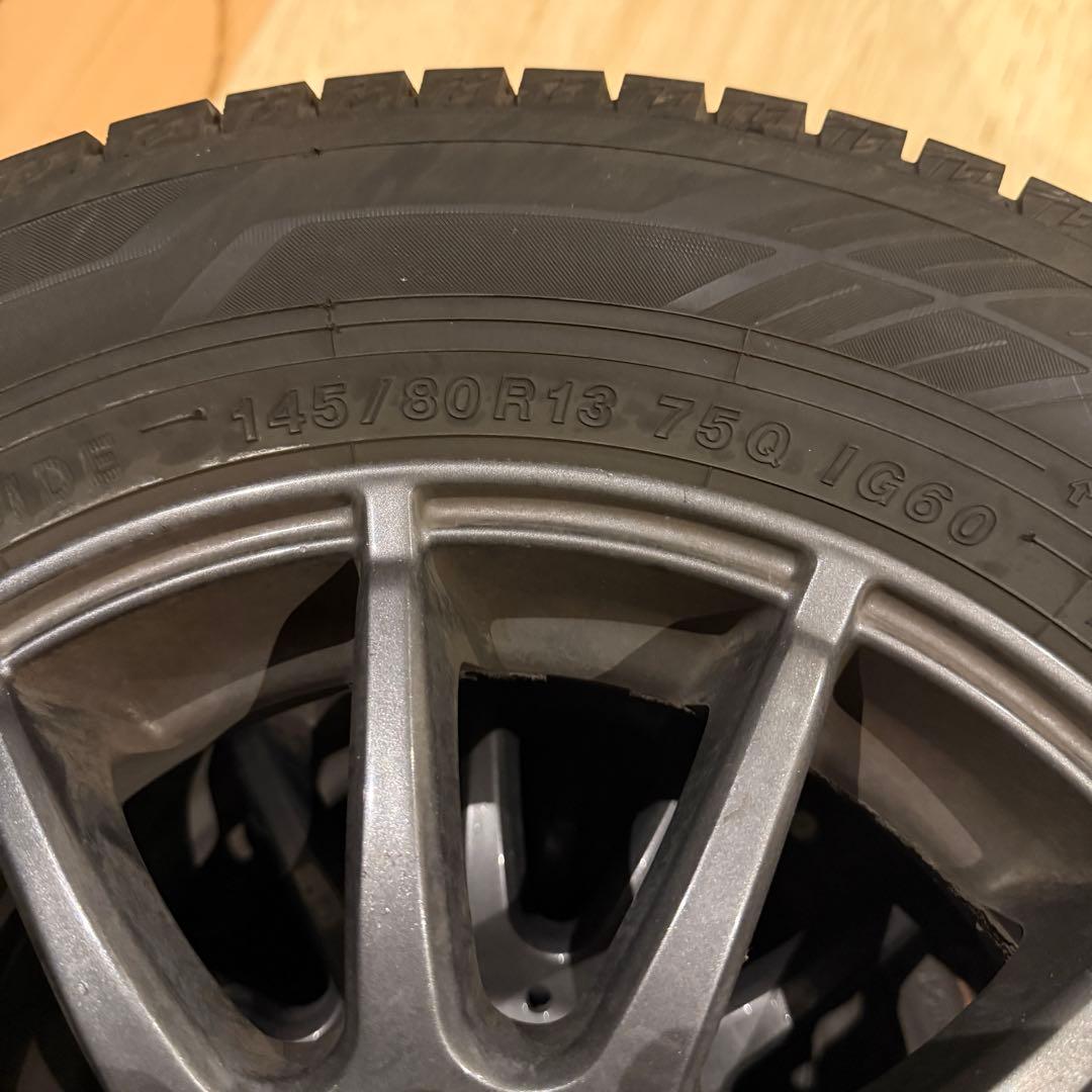 ②スタッドレスタイヤ+ホイールセット ヨコハマ ig60 145/80R13