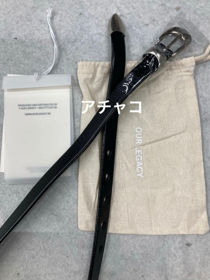 OUR LEGACY BELT 2cm BLACK LEATHER ベルト 90