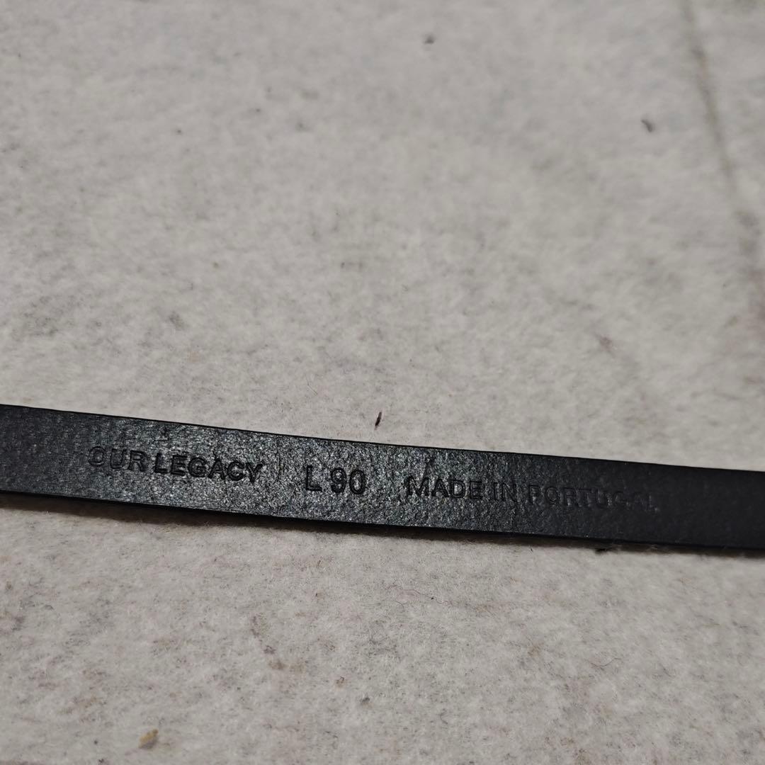 OUR LEGACY BELT 2cm BLACK LEATHER ベルト 90