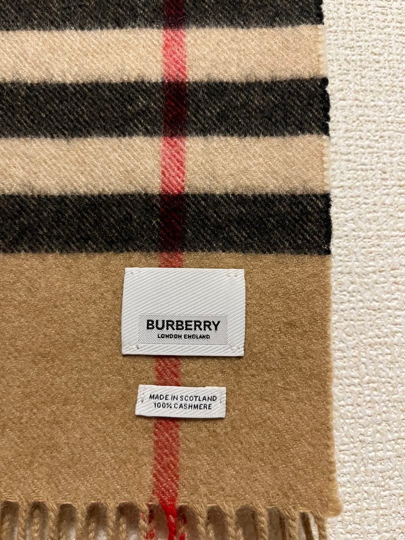 BURBERRY　バーバリー　マフラー　カシミア100％　キャメル　美品