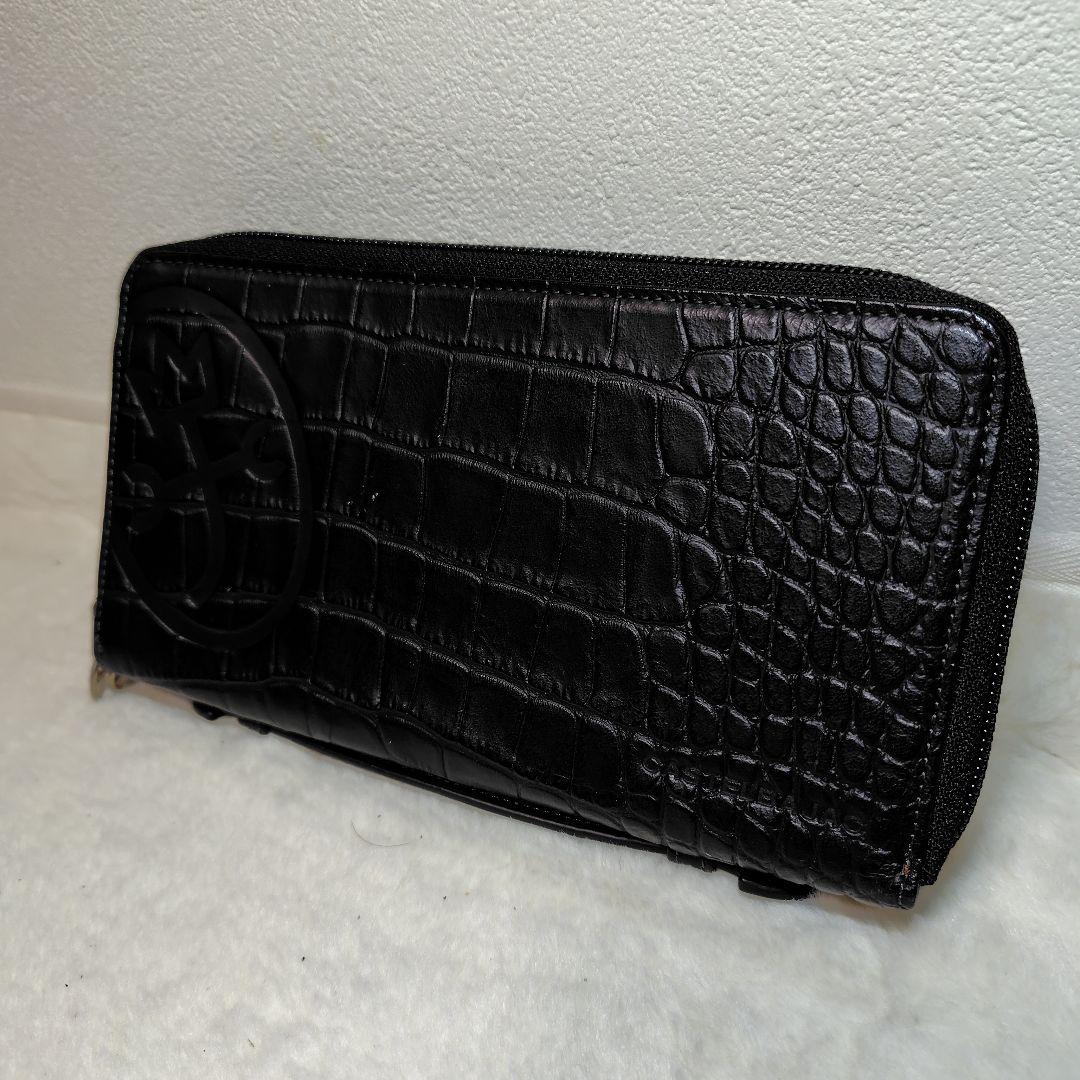 CASTELBAJAC 型押し クロコ 長財布 ダブルジップ オーガナイザー