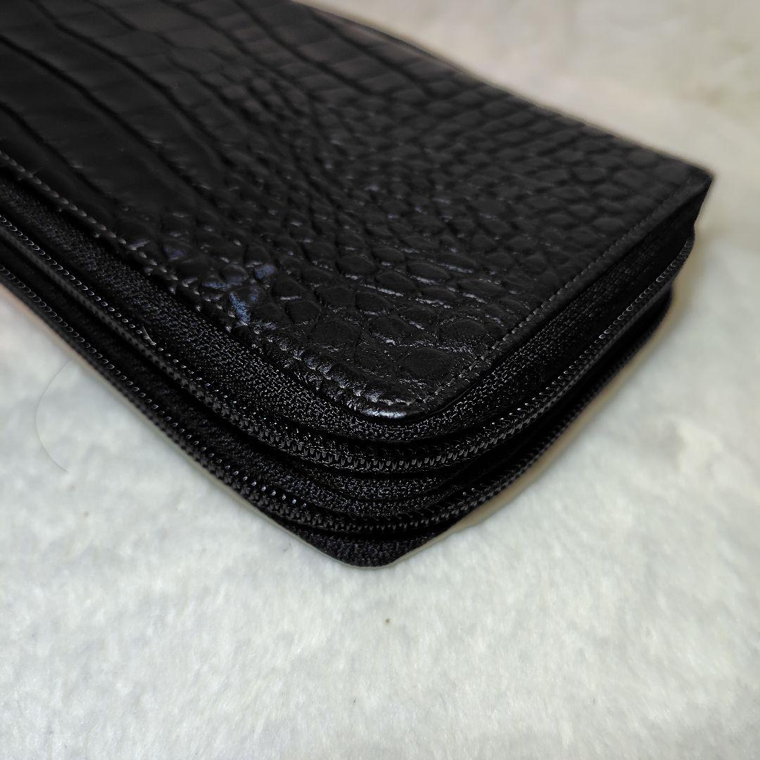 CASTELBAJAC 型押し クロコ 長財布 ダブルジップ オーガナイザー