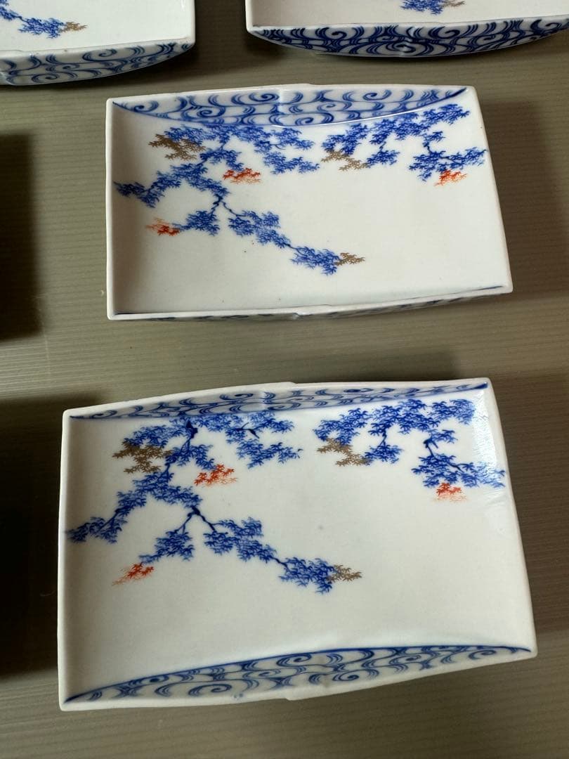 2888 深川製磁　涼彩紅葉　中皿　15cm 10客