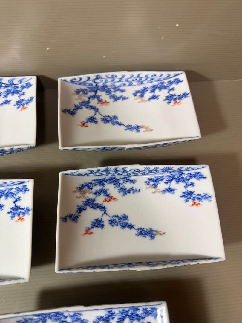 2888 深川製磁　涼彩紅葉　中皿　15cm 10客
