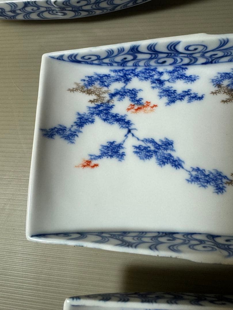 2888 深川製磁　涼彩紅葉　中皿　15cm 10客