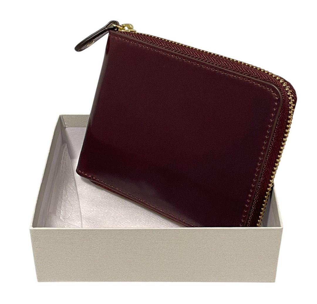 【新品】ROCADO ロカド シェルコードバン 二つ折り財布 馬革 ワインレッド