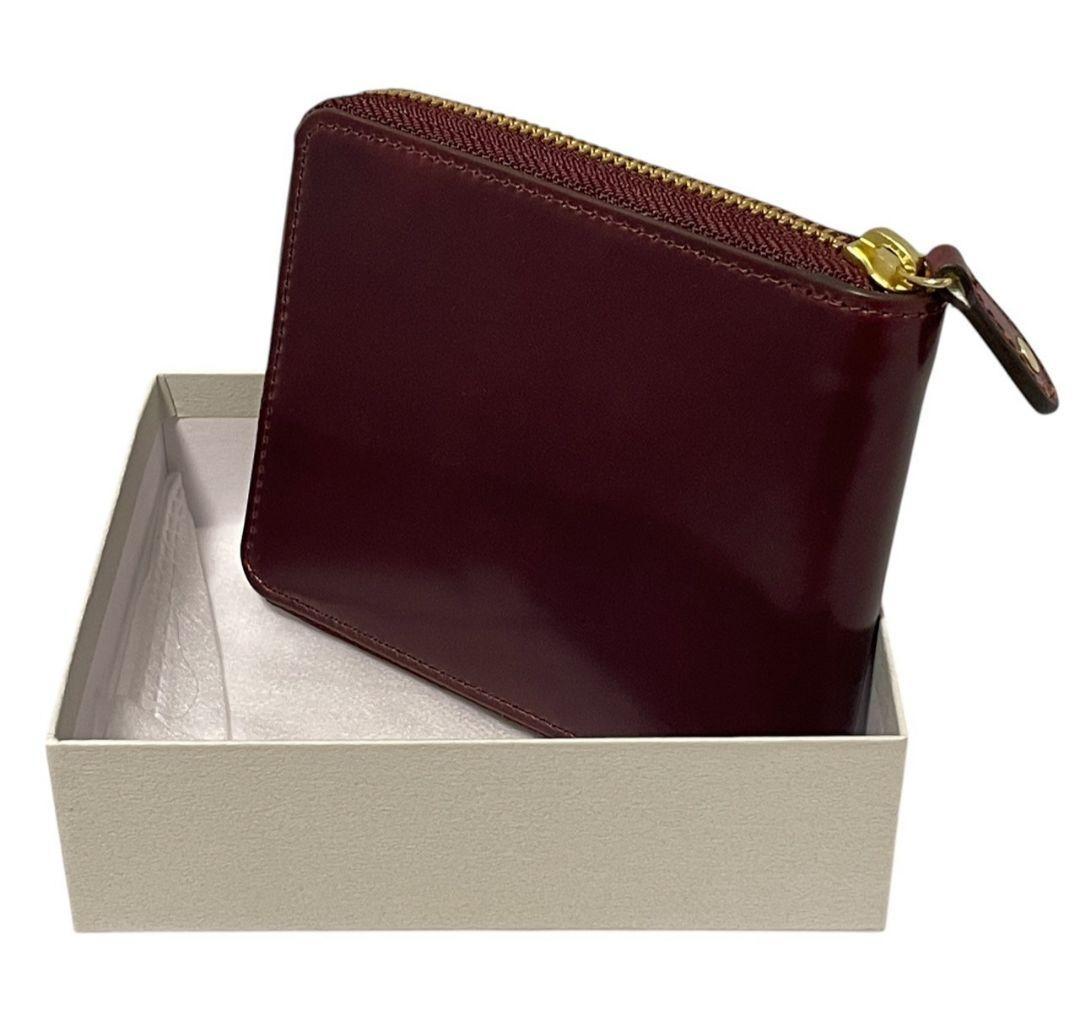 【新品】ROCADO ロカド シェルコードバン 二つ折り財布 馬革 ワインレッド