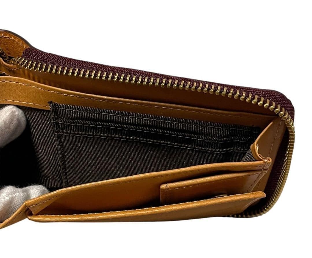 【新品】ROCADO ロカド シェルコードバン 二つ折り財布 馬革 ワインレッド