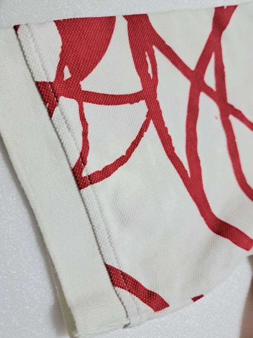 【ゴルフ・M】Stüssy × FL アトミックリング ポロシャツ 白×赤