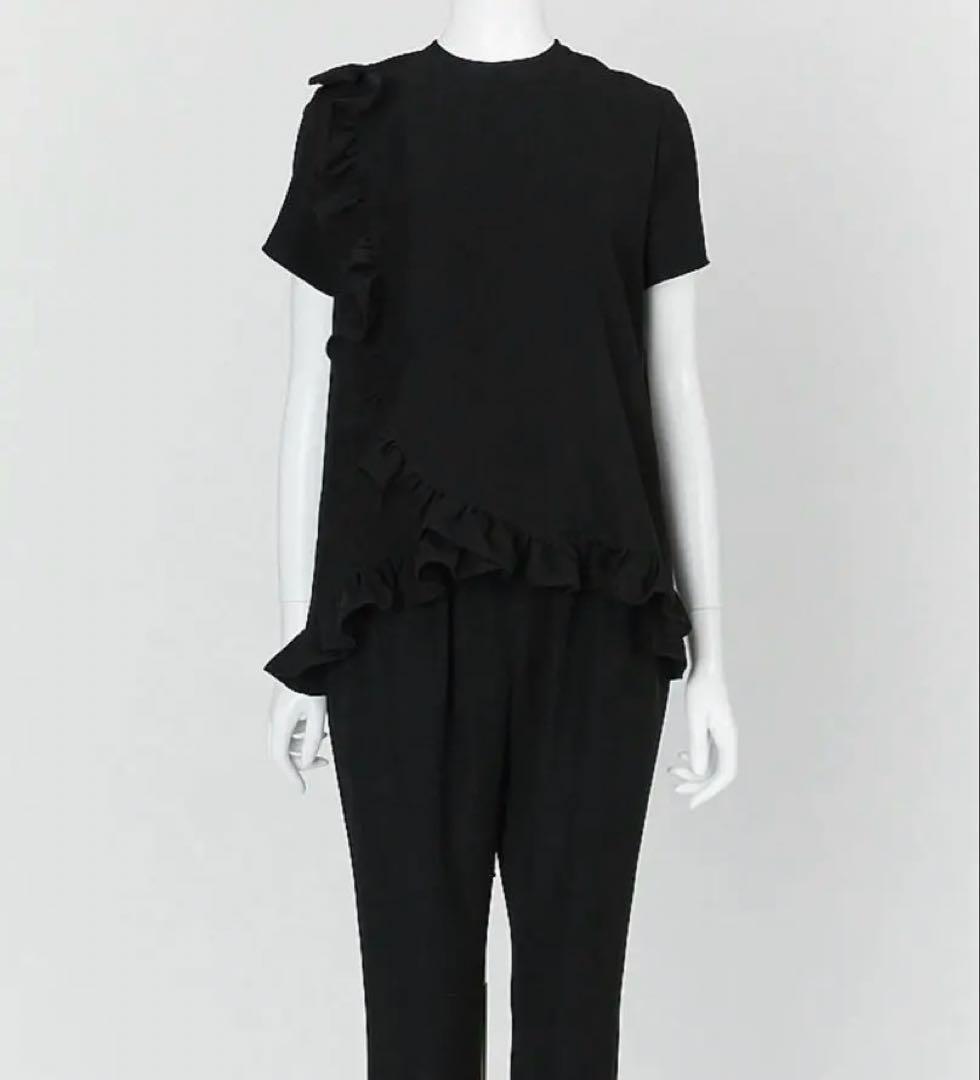 値下げ　新品　YOKOCHAN ショートスリーブサイドラッフルブラウス　40 黒