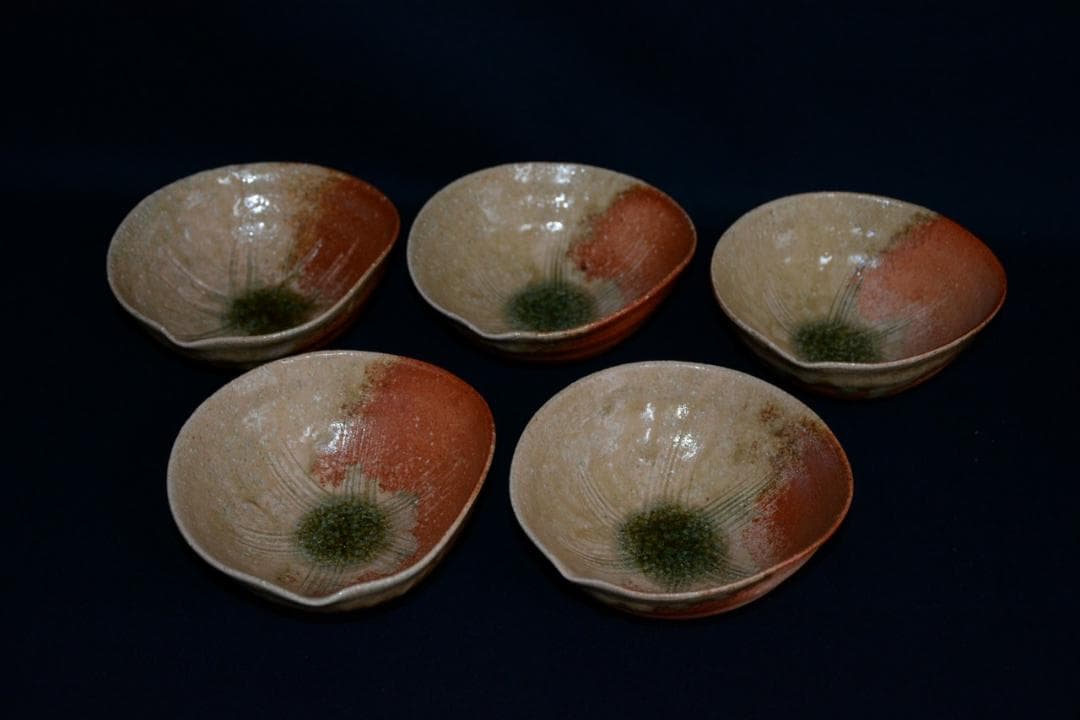 信楽焼　すり鉢向付　5客　土山窯　杉本睦子　中古品　送料込み