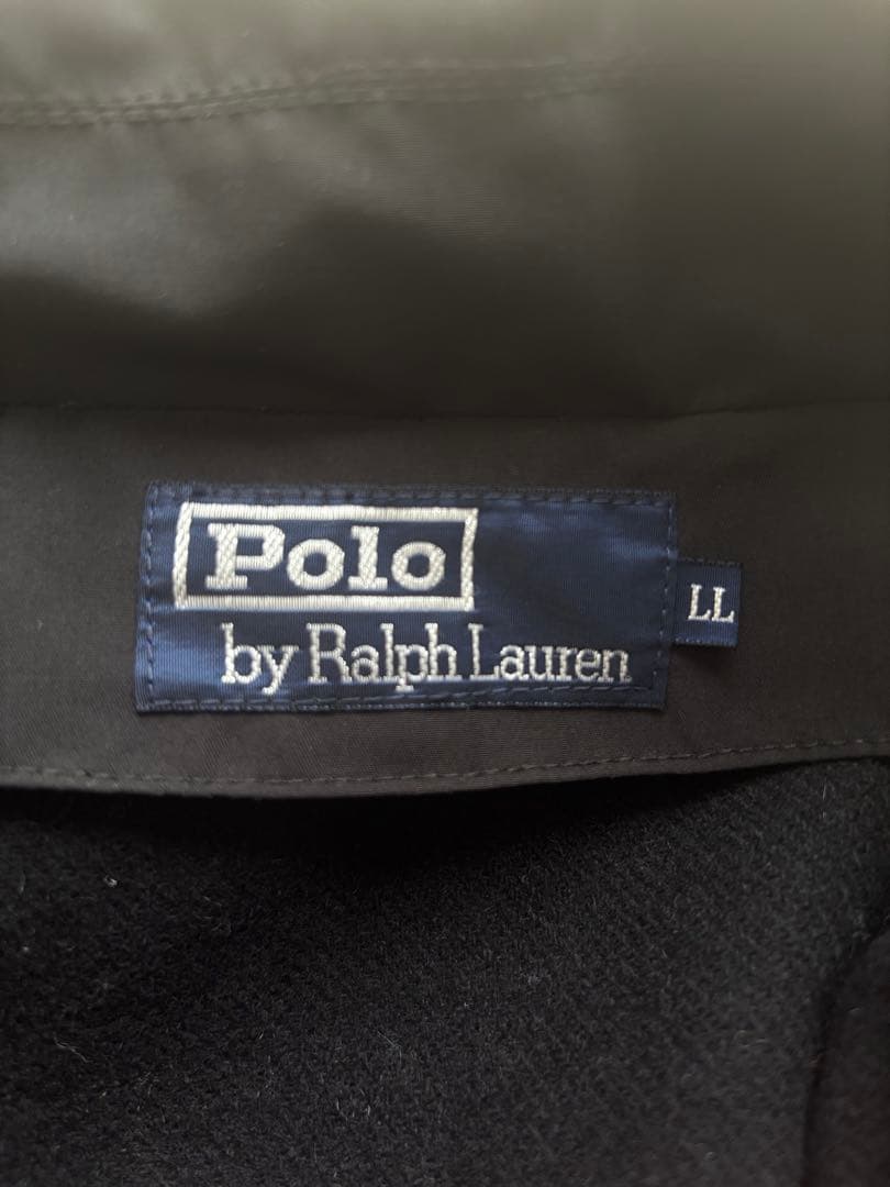 新品未使用Poloポロバイラルフローレン黒ステンカラーコートLLライナー付