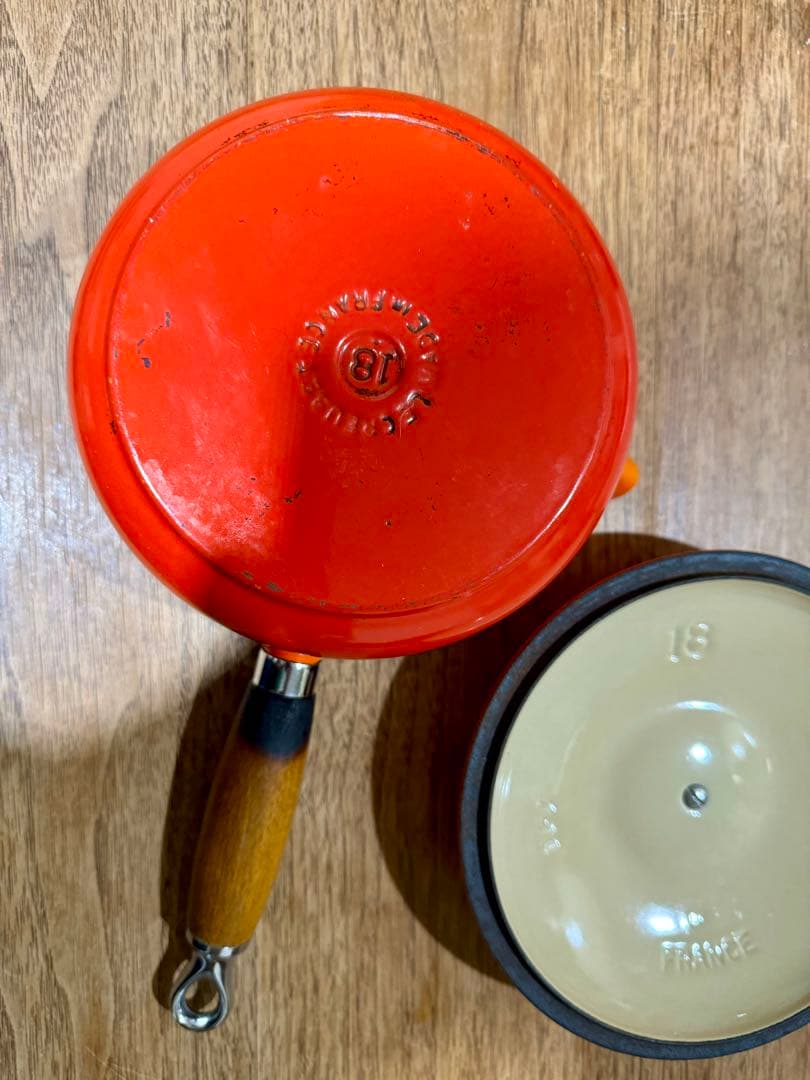 LE CREUSET オレンジ片手鍋　サイズ18