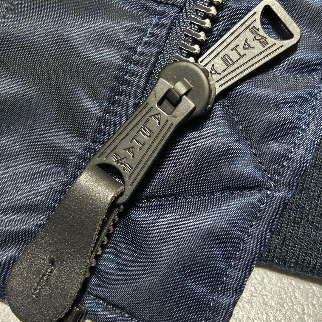 ☆新品級☆【ALPHA】MA-1 フライトジャケット ネイビー 赤タグ付き L